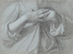 Estudo de um par de mãos, cruzadas sobre o peito de Jens Juel