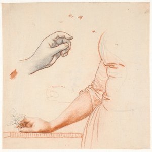 Estudo para o retrato de corpo inteiro da princesa Sofie Frederikke de Jens Juel