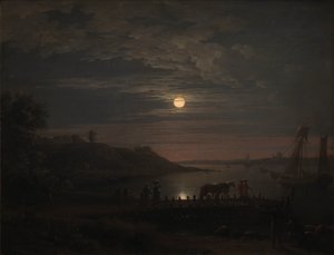 A Travessia do Pequeno Cinturão em Snoghøj. Nascer da lua de Jens Juel