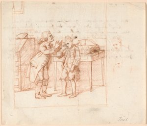Ilustração do rascunho P.A. A peça de Heiberg "De Vonner og de Vanner" de Jens Juel
