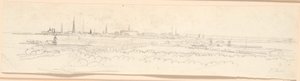 A vista de Copenhague vista da colina de Frederiksberg. Estudo de fundo para um retrato de Frederik VI como príncipe herdeiro de Jens Juel
