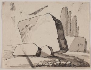 Fragmentos de ruínas e ciprestes de Jens Petersen Lund