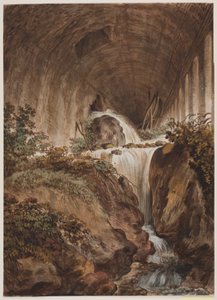 Cachoeira sob o cofre de tijolos