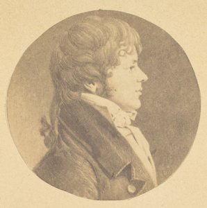 Retrato mezzotinto de um jovem de perfil, da coleção de retratos de St. Memin, 1862.