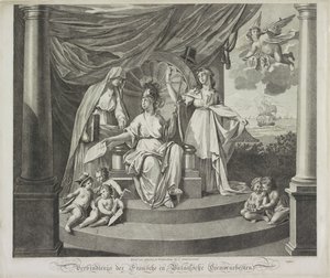 Alegoria da Aliança com a França, 1795
Aliança das Comunidades Francesa e Bataviana (título sobre o objecto) de Jeremias Snoek