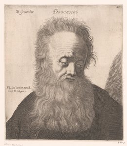 Retrato de Diógenes de Sinope Diógenes (título no objeto) Bustos de filósofos e reis (título da série) de Jerôme David (attributed to)