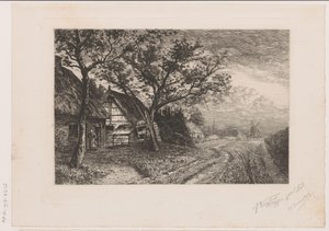 Paisagem com fazendas e moinho de Jerôme Tuyttens (signed by artist)