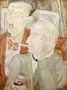 Conversa em Cagnes, c. 1931 (óleo sobre gessoboard)