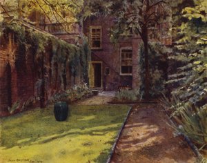 Carlyle House, Vista do Jardim e da Casa (cor litho) de Jessie MacGregor