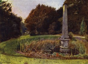 Chiswick House, The Obelisk in the Pool (cor litho)
