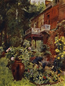 Leighton House, The Studio Balcony, de Garden (cor litho) de Jessie MacGregor