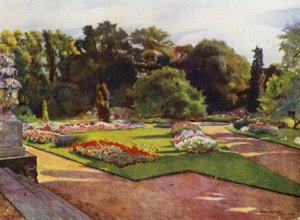 Sion, Looking towards Parterres and Fountain (cor litho)