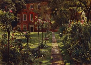 Walpole House, Vista da Casa e Jardim (cor litho)