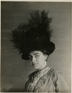 fechamento de chapéu de penas, c.1905-18 (foto em prata gelatina) de Jessie Tarbox Beals