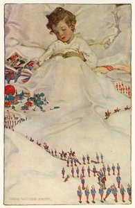 The Land Of Counterpane (lito colorido) de Jessie Willcox Smith