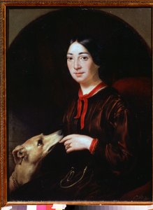 ""Retrato da cantora e compositora Pauline Viardot (1821-1910)"" Pintura de Eugene Pluchart (1809-1880) por volta de 1853 Tropinine Museum (Tropinin), Moscou de Jewgenij Alexandrowitsch Pluchart