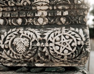 Detalhe da capital mostrando a estrela de David, século 2-3 de Jewish School