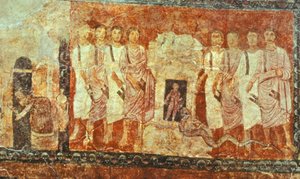 Os Profetas de Baal no Monte Carmelo (têmpera sobre gesso) de Jewish School