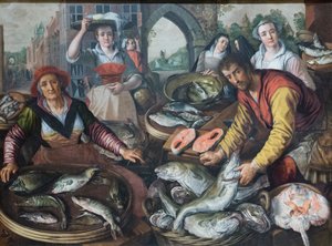Os quatro elementos: água de Joachim Beuckelaer or Bueckelaer