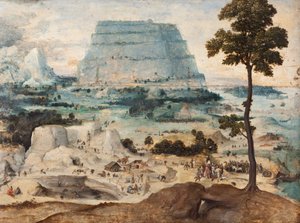 Construção da Torre de Babel, c.1550 (óleo sobre painel)