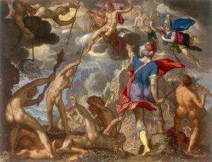 A batalha entre os deuses e os gigantes, c.1608