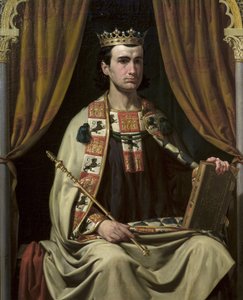 Le roi de Castille Alphonse X le sage (Alfonso X el Sabio) (1221-1284) - Retrato de Alfonso X (1221-1284), Rei de Castela - pintura de Dominguez Becquer, Joaquim(1817-1879) - - - Ayuntamiento de Sevilla de Joachin Dominguez Becquer