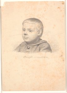 Retrato de menino, 3/4 de perfil para a esquerda