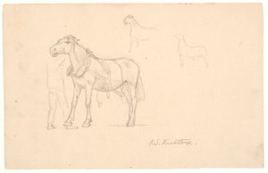 Três estudos de um cavalo de Joakim Frederik Skovgaard
