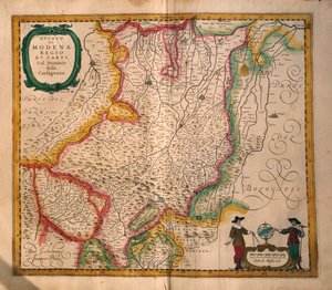 Mapa de Modena do Theatrum civitatum et admirandorum Italiae de Joan Blaeu, gravura de Joan Blaeu