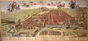 Mapa de Turim por Joan Blaeu, do Theatrum Sabaudiae