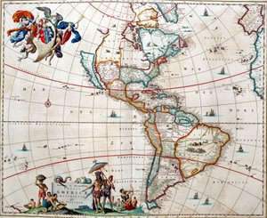 Folha do "Atlas das Américas" de Bleau de Joan Blaeu