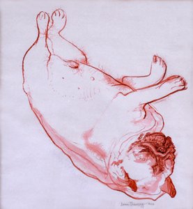 Hogarth Sleeping, 2005, (tinta no papel molhado) de Joan Thewsey