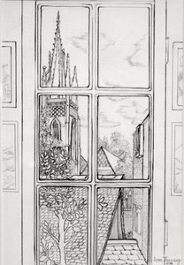 Igreja Marlow, 2015 (lápis) de Joan Thewsey