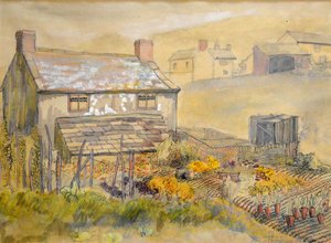 Moorland Cottage, 2014 (caneta, tinta e aquarela) de Joan Thewsey
