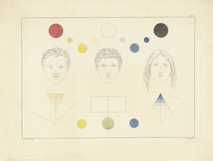 Três tipos de rosto com cores correspondentes