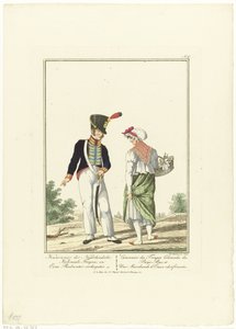 Gunner com um vendedor de colónia
Artilheiro das tropas coloniais holandesas, e um vendedor de perfumes
Fardas e fatos (título da série)
