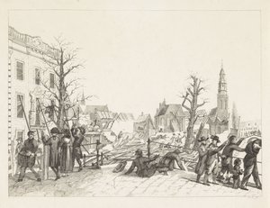 Ruínas em Leiden após a catástrofe da pólvora, 1807