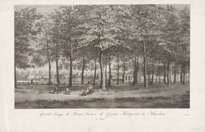 Vista do Baan em Haarlem O Baan fora do Groot Houtpoort em Haarlem em 1809 (título no objeto) de Joannes Pieter Visser Bender