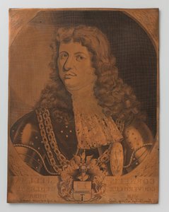 Gravura em cobre com retrato (peito de peito) de Cornelis Speelman 1640-1684, Governador-Geral das Índias Orientais Holandesas 1681-1684 de Joannes de Jongh