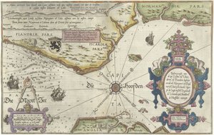 Mapa da costa da Flandres, Normandia e Inglaterra
