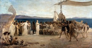 Fundação de Marselha em 600 AC - Les Noces de Protis et Gyptis (óleo sobre tela) de Joanny Rave
