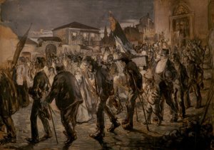 Partida de uma procissão de Joaquim Mir i Trinxet