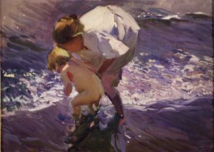 Banheiro na praia de Joaquín Sorolla