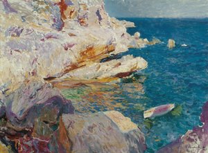 Rock at Javea - Sorolla y Bastida, Joaquin (1863-1923) - 1905 - Óleo sobre tela - 62,5x84,7 - Museo Carmen Thyssen, Málaga de Joaquin Sorolla y Bastida