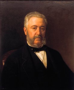 Retrato de Ramon Campoamor (1817-1901), poeta romântico. Pintura de Joaquin Espalter y Rull (1809-1880). Annees 1870. Ateneu de Madrid.