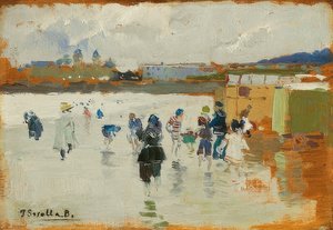 Der Strand de La Concha, San Sebastián. 1906 de Joaquín Sorolla