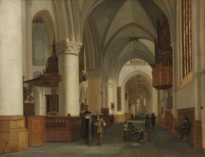 Interior da Igreja de St Bavo em Haarlem de Job Adriaensz Berckheyde