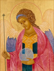 Arcanjo Miguel, 2003 (têmpera de ovo e ouro de 24 quilates sobre madeira)