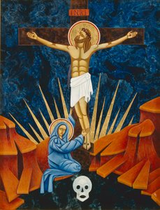 Crucificação, 2005 (têmpera de ovo e ouro de 24k sobre madeira)