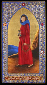 Maria Madalena, 2016 (têmpera de ovo e ouro de 24 quilates sobre madeira) de Jodi Simmons